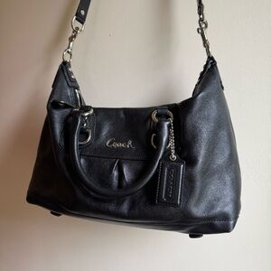 Coach Black Leather Shoulder Bag